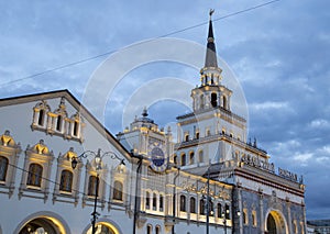 Kazansky railway terminal Kazansky vokzal at night -- is one of nine railway terminals in Moscow, Russia.