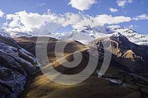 Kazbegi Mountain in Georgia - with some clouds on it