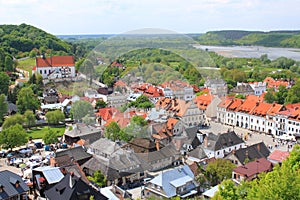 Kazimierz Dolny by tne Vistula river (Poland) - landscape from three crosses hill