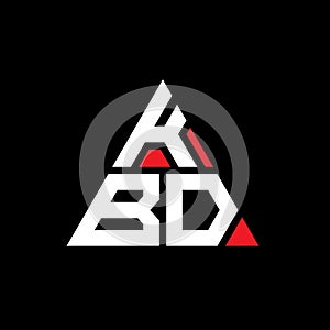 KBD triangle letter logo design with triangle shape. KBD triangle logo design monogram. KBD triangle vector logo template with red