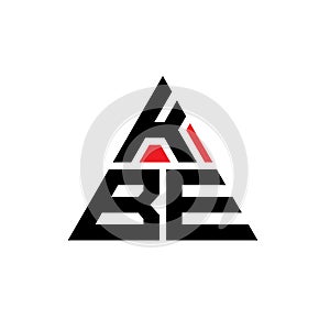 KBE triangle letter logo design with triangle shape. KBE triangle logo design monogram. KBE triangle vector logo template with red