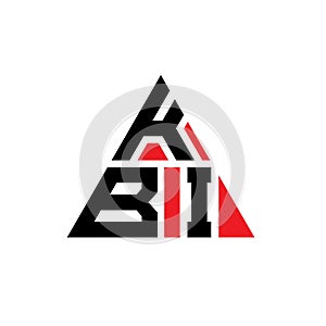 KBI triangle letter logo design with triangle shape. KBI triangle logo design monogram. KBI triangle vector logo template with red