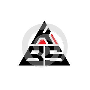 KBS triangle letter logo design with triangle shape. KBS triangle logo design monogram. KBS triangle vector logo template with red