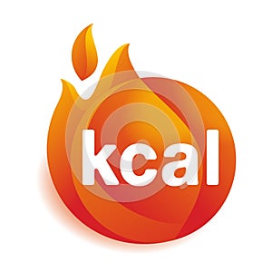 kcal icon - fat burning, emblem for food products