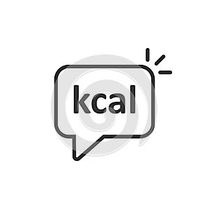 Kcal icon in flat style. Diet vector illustration on white isolated background. Calories business concept