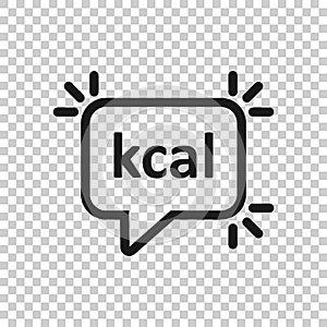 Kcal icon in flat style. Diet vector illustration on white isolated background. Calories business concept