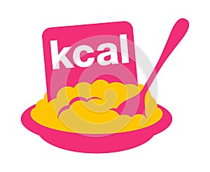 Kcal icon - plate, dishes and spoon photo