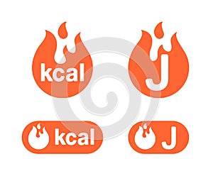 Kcal and joule icons - energy units photo