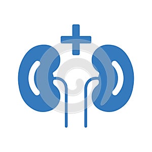 Kdneys, nephrology icon. Blue color design