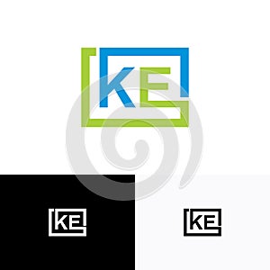 KE, EK letter logo design for business company template vector file