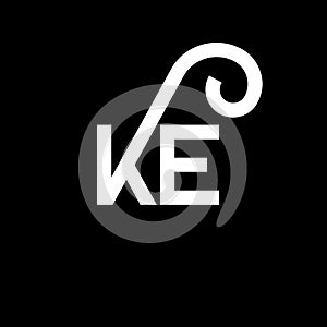 KE letter logo design on black background. KE creative initials letter logo concept. ke letter design. KE white letter design on