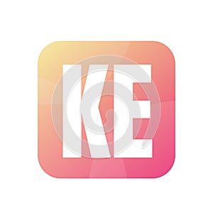 KE Letter Logo Design With Simple style