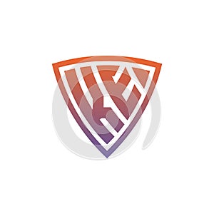 KE Logo Shield Monogram Gradient Style Design