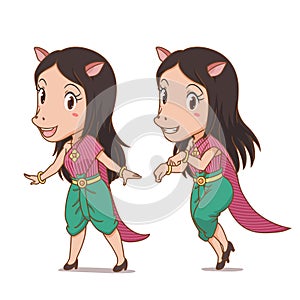 Keaw, The horse-faced woman character in ancient folk tales of Thailand.