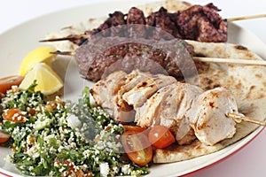 Kebab bbq meal closeup