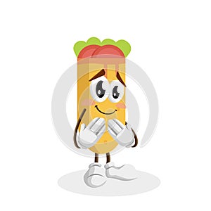 Kebab mascot and background ashamed pose