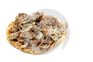 Kebab meat on flatbread