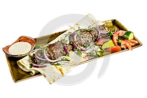 Kebab with pita bread