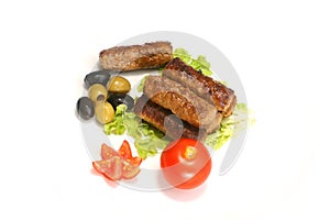 Kebab rolls and olive