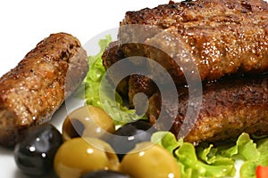 Kebab rolls and olives