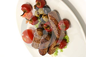 Kebab rolls and olives