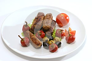 Kebab rolls with olives pepper