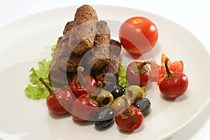 Kebab rolls with olives pepper