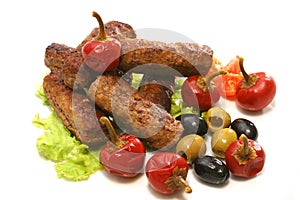 Kebab rolls with olives pepper