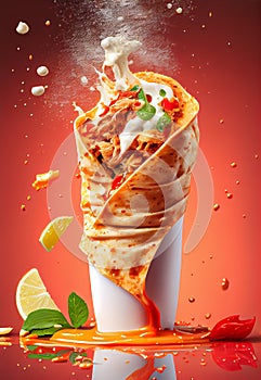 Kebab shawarma advertising poster photo