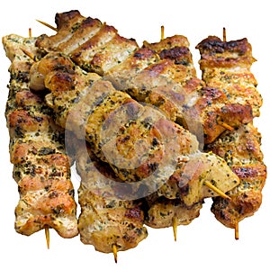 Kebab on skewers.