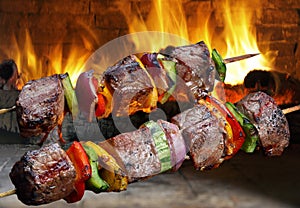 Kebabs on a skewer