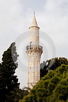 Kebir Mosquealso known as Buyuk mosque minaret in Larnaca, Cyprus