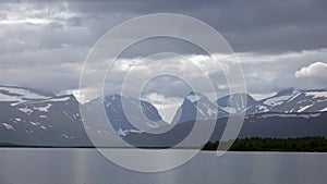 Kebnekaise mountain range near Nikkaluokta in Sweden