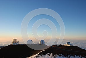 Keck Observatories at sunset photo