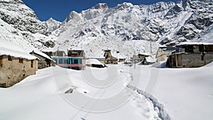 Kedarnath Temple is Covered with Snowfall