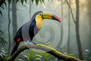 Kee billed Toucan Ramphastos sulfuratus colorful Tucan bird.