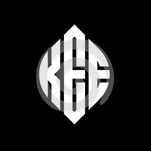 KEE circle letter logo design with circle and ellipse shape. KEE ellipse letters with typographic style. The three initials form a