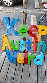 Keep austin weird metal sign