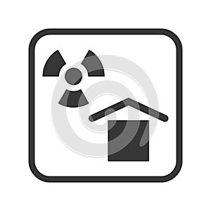 Keep away from the radiation packaging and logistic vector isolated single icon