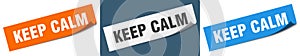 keep calm banner. keep calm speech bubble label set.