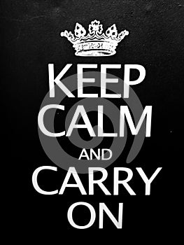 keep calm and carry on sign