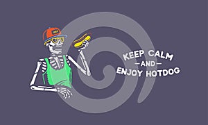 KEEP CALM AND ENJOY HOTDOG SKELETON COLOR