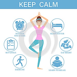 Keep calm. Manage stress and anxiety during emergencies, infographic.