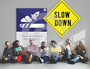 Keep Calm Reduce Speed Relax Slow Down Concept