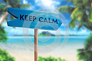 Keep calm sign board arrow