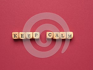Keep calm written with small wooden blocks