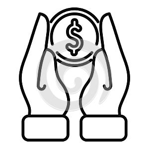 Keep care finance help icon outline vector. New bank care