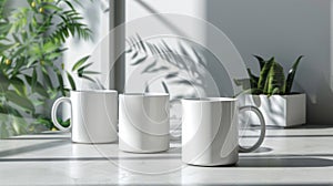 Keep it classic with this white ceramic mug mockup perfect for showcasing your companys timeless style