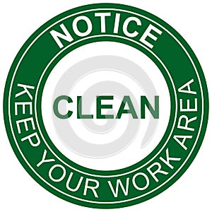 Keep clean,keep your work area clean ,yellow sticker,icon,vector