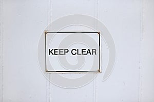 Keep clear sign